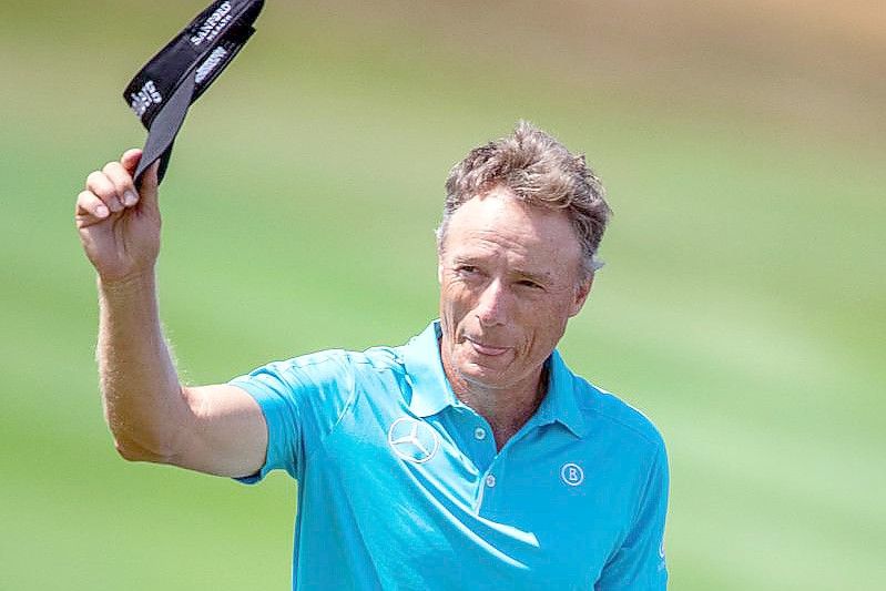 Bernhard Langer spielte an seinem 64. Geburtstag eine 64er-Runde. Foto: Jens Büttner/dpa-Zentralbild/dpa