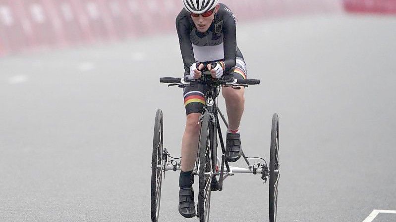 Holte Paralympics-Gold auf dem Dreirad: Jana Majunke. Foto: Marcus Brandt/dpa