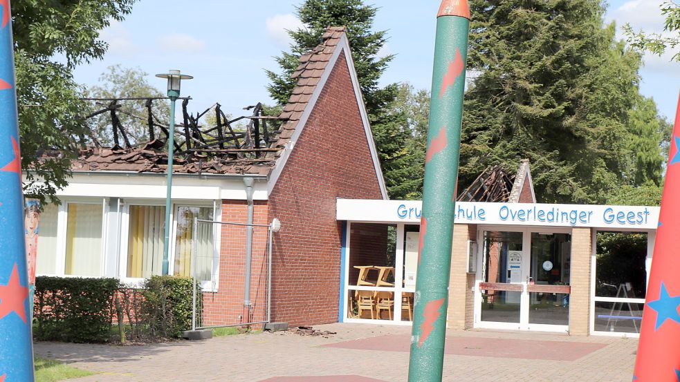 Die Grundschule wurde bei einem Feuer stark beschädigt. Foto: Wagner