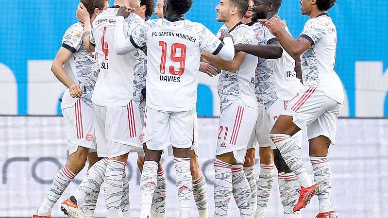 Der FC Bayern München gewann mit 5:1 gegen Bayer Leverkusen. Foto: Marius Becker/dpa