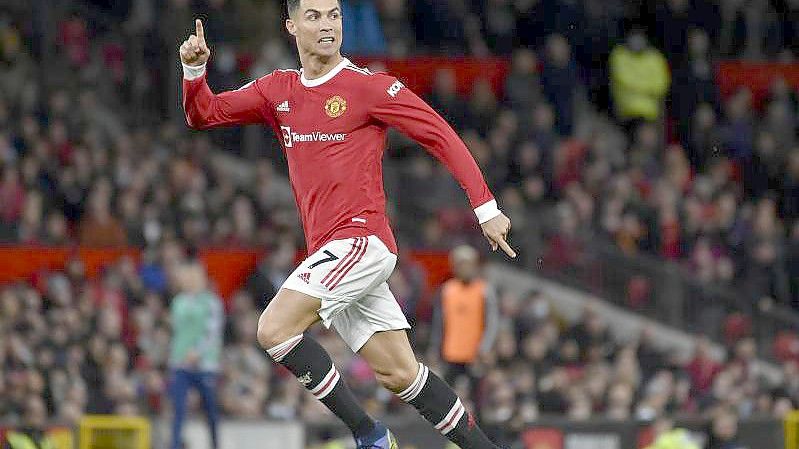 Cristiano Ronaldo führte Manchester United zum Sieg. Foto: Rui Vieira/AP/dpa