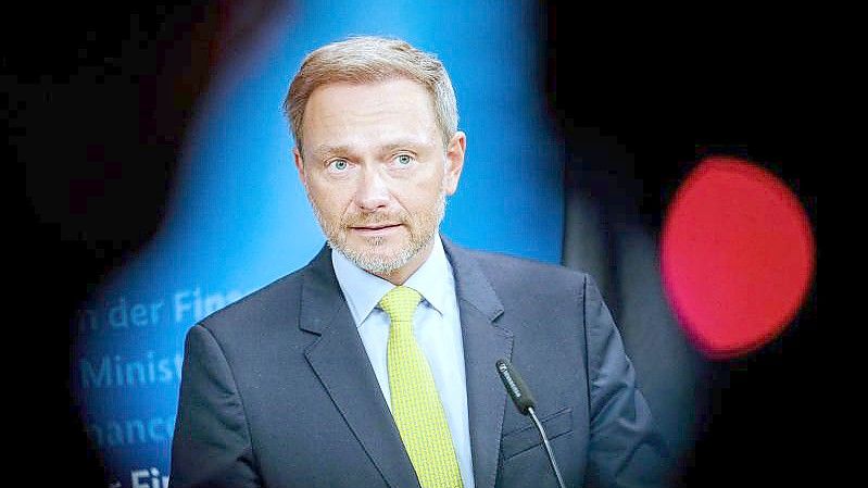 Finanzminister Christian Lindner (FDP) bei einer Pressekonferenz in Berlin. Foto: Kay Nietfeld/dpa