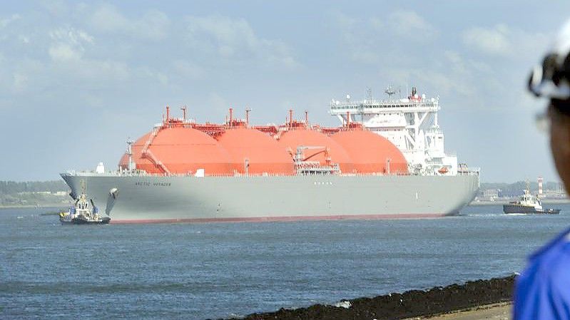 Der Frachter hat flüssiges Erdgas (LNG) geladen. Foto: Lex Van Lieshout/ANP/dpa