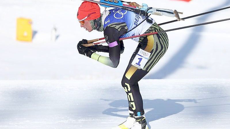 Olympiasiegerin Denise Herrmann setzte sich im Sprintrennen durch. Foto: Daniel Karmann/dpa