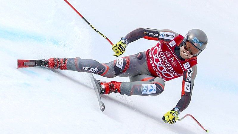 Gehört beim Super-G zu den großen Favoriten: Aleksander Aamodt Kilde aus Norwegen in Aktion. Foto: Marco Trovati/AP/dpa