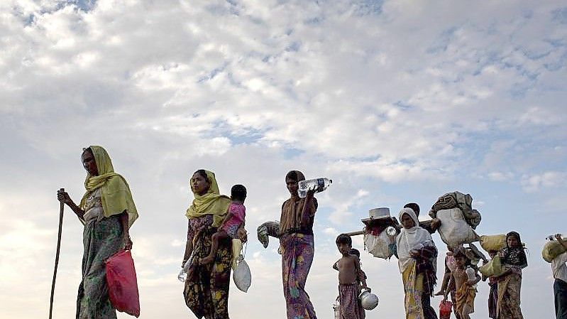 Mehr als 700.000 Menschen flohen 2017 aus Myanmar ins Nachbarland Bangladesch. Foto: Km Asad/ZUMA Wire/dpa