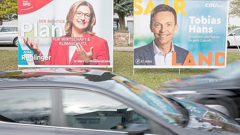 Anke Rehlinger (SPD) oder Tobias Hans (CDU)? Die Wählerinnen und Wähler im Saarland müssen entscheiden. Foto: Oliver Dietze/dpa