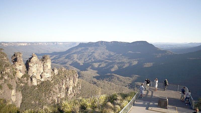 Aussichtspunkt in den Blue Mountains in Australien. Dort sind fünf Wanderer von einem Erdrutsch getroffen worden. Foto: Daniel Naupold/dpa