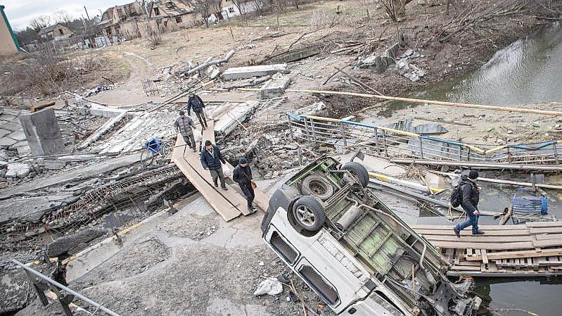 Vor wenigen Tagen haben ukrainische Truppen wieder die Kontrolle in Irpin übernommen. Foto: Laurel Chor/SOPA Images via ZUMA Press Wire/dpa