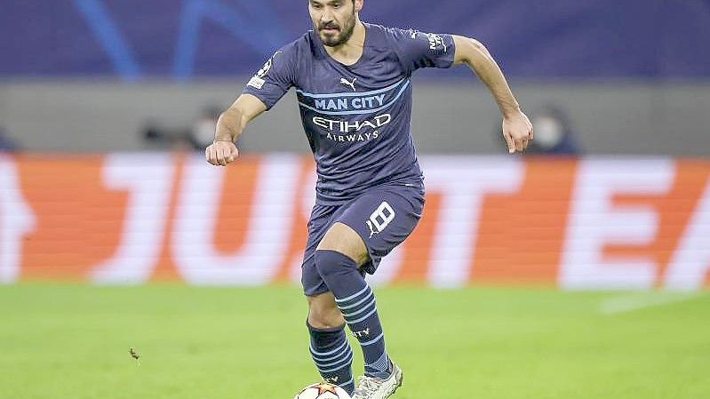 Für Manchester City am Ball: Ilkay Gündogan in Aktion. Foto: Jan Woitas/dpa-Zentralbild/dpa