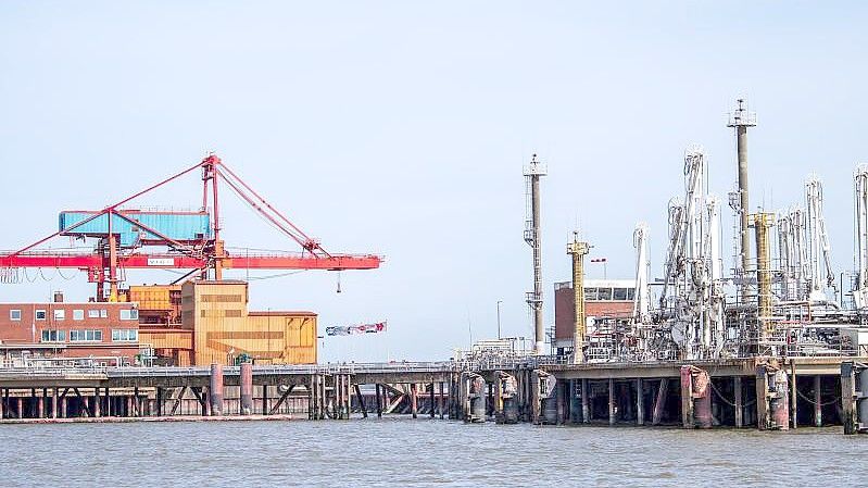 Der Industriehafen Stade soll für das geplante Import-Terminal für Flüssigerdgas erweitert werden. Foto: Sina Schuldt/dpa