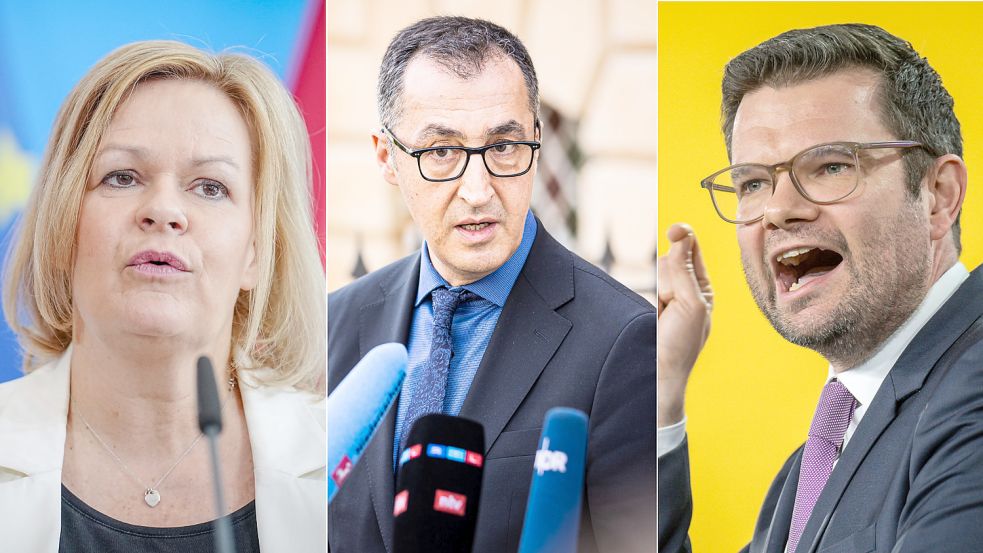 Nancy Faeser, Cem Özdemir und Marco Buschmann - wer der drei Minister hat vor dem Studium eine Ausbildung gemacht? (Symbolbild) Foto: dpa (3)/Kay Nietfeld; Moritz Frankenberg; Michael Kappeler