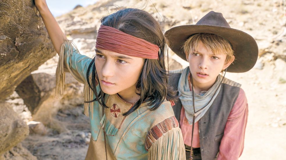 Umstritten: Der Karl-May-Film „Der junge Häuptling Winnetou“ mit Mika Ullritz und Milo Haaf. Foto: Leonine Verleih