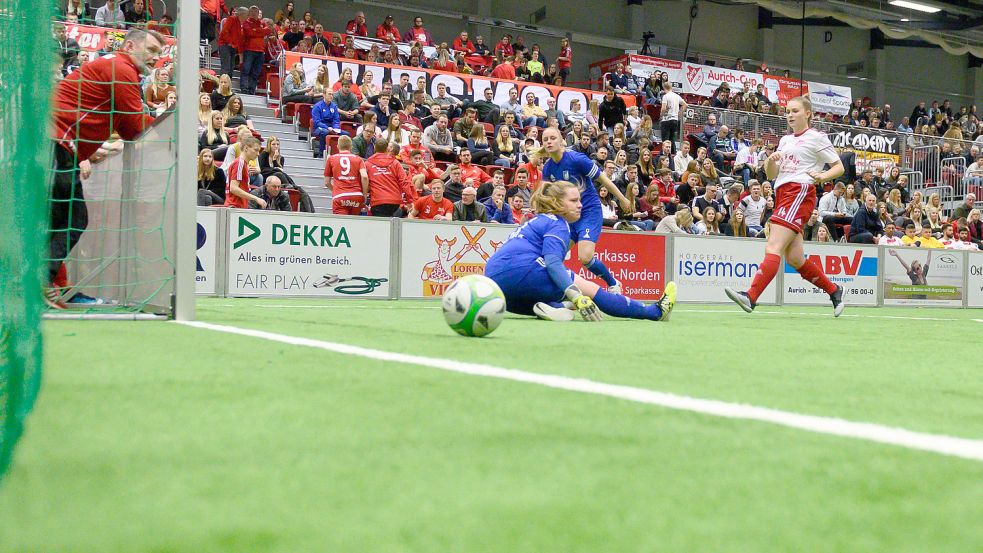 Die Sparkassen-Arena wird Ende des Jahres wieder zur Fußball-Arena. Letztmals war das in der Saison 2019/2020 der Fall. Archivfoto: Barth