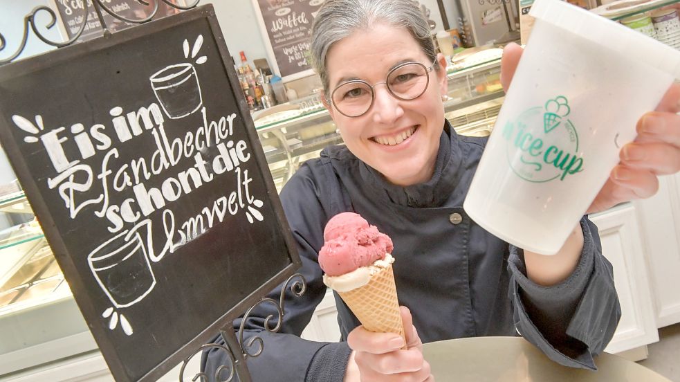 Bei Venezia in Weener gibt es nicht nur umweltfreundliche Becher – der Betrieb überzeugte bei einem Online-Voting auf ganzer Linie. Foto: Ortgies/Archiv