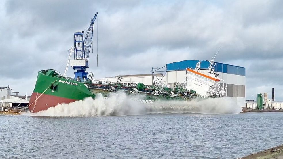 Im November lief die „Thun Resource“ bei der Ferus-Smit-Werft in Leer vom Stapel. Foto: Bothe