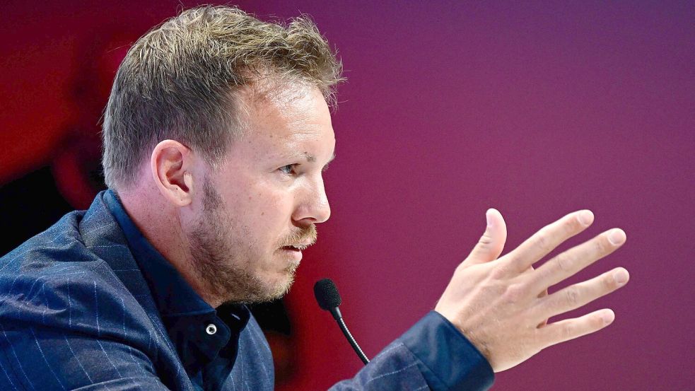 Führt Deutschland als Bundestrainer zur Heim-EM: Julian Nagelsmann. Foto: AFP/JOHN MACDOUGALL