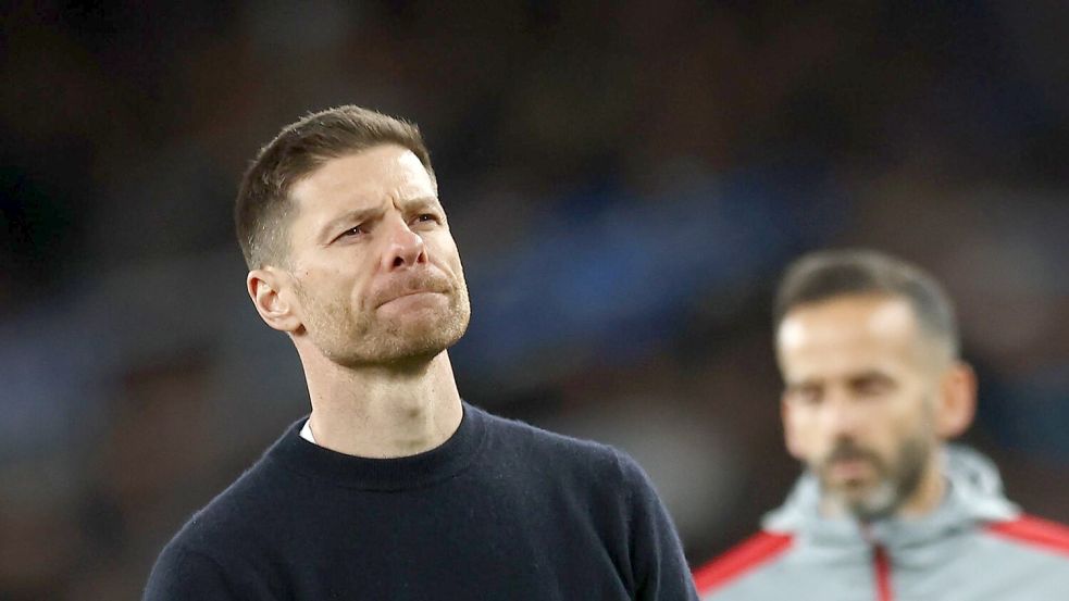 Leverkusens Trainer Xabi Alonso war nach der Finalniederlage natürlich enttäuscht. Foto: Jan Woitas/dpa