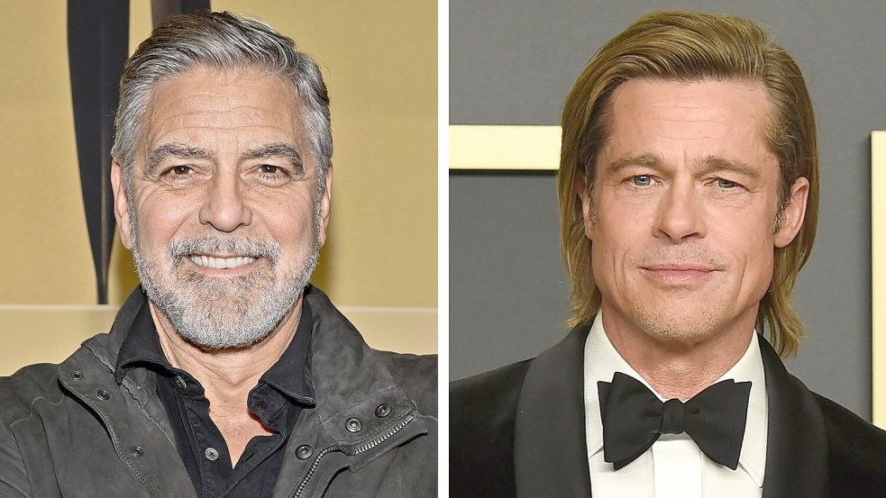 Clooney und Pitt sind in einem Trailer zum Film „Wolfs“ von AppleTV+ erstmals seit 16 Jahren wieder gemeinsam vor der Kamera zu sehen. Foto: Evan Agostini/Jordan Strauss/AP/dpa