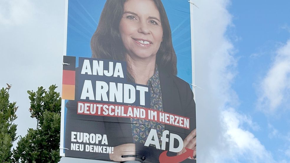 Die AfD mit ihrer niedersächsischen Spitzenkandidatin, Anja Arndt aus Nortmoor, schnitt im Landkreis Leer am besten in der Gemeinde Westoverledingen ab. Sie erhielt in der Kommune bei der Europawahl 20,94 Prozent der Stimmen. Foto: Zein