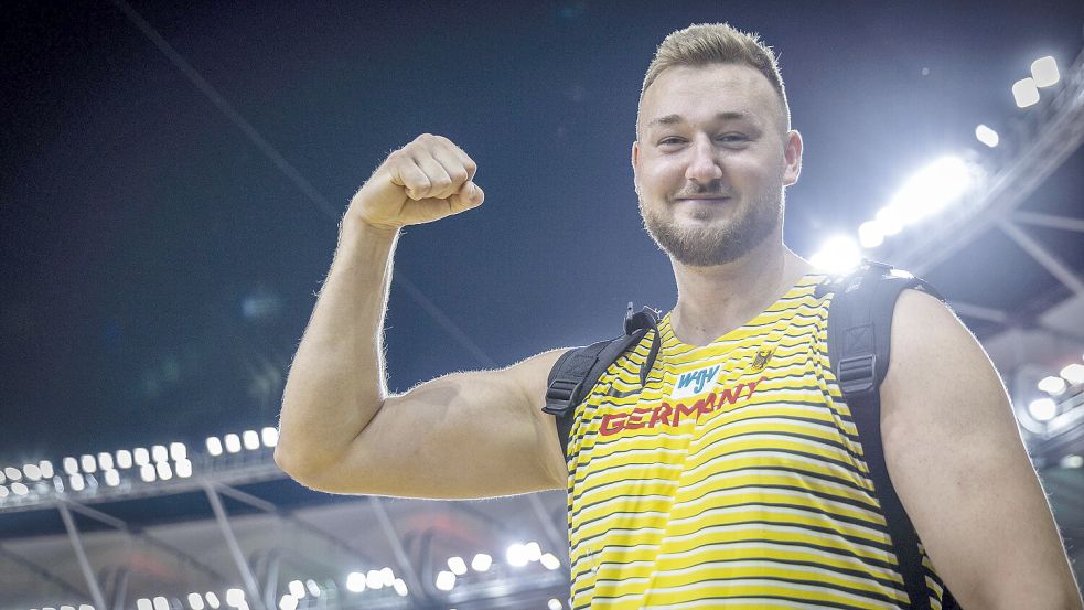 Papa Henrik Janssen ist bester Laune und gerüstet für Olympia. Bild: Imago