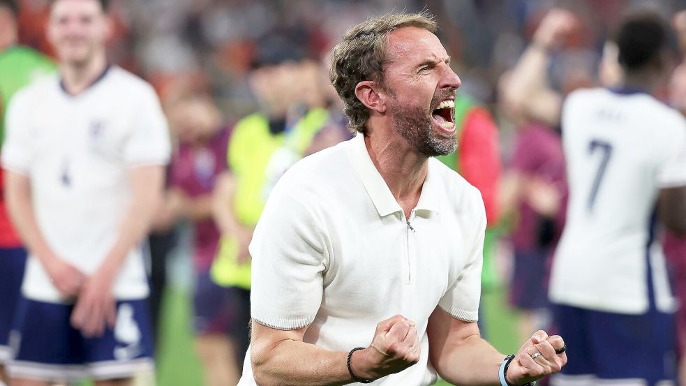 Englands Cheftrainer Gareth Southgate musste zuletzt viel Kritik einstecken - nun steht er mit den Three Lions im EM-Finale. Foto: Friso Gentsch/dpa