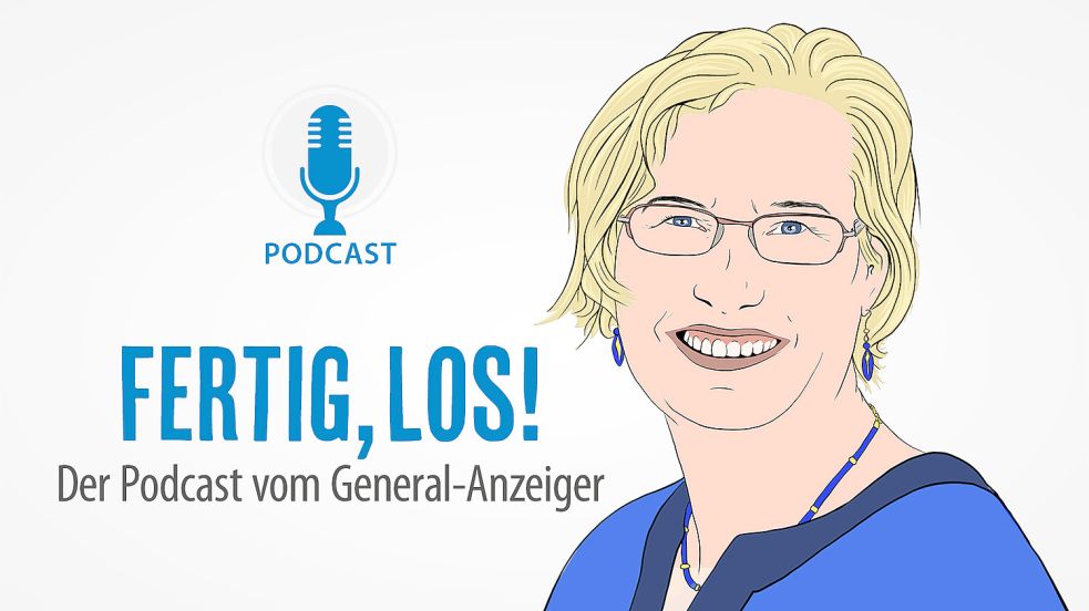 Eine neue Folge des GA-Podcasts „Fertig, los!“ ist am Start. Diesmal schildert Karin Berends-Lüürßen, wie man aus seinem Garten ein grünes Paradies macht. Sie muss es wissen, denn sie ist Künstlerin und Gärtnerin zugleich. Grafik: Fischer / ZGO