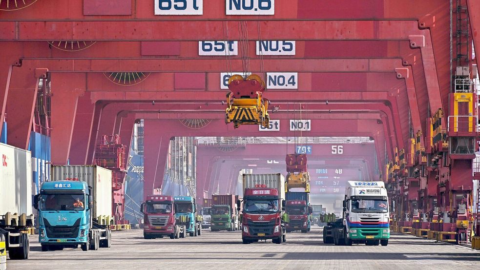 China ist eine exportorientierte Nation. Der Außenhandel leistet einen wichtigen Beitrag zur jährlichen Wirtschaftsleistung. (Archivbild) Foto: Li Ziheng/Xinhua/AP/dpa