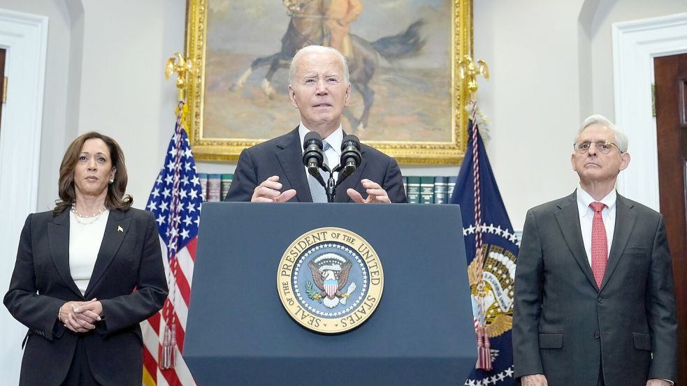 US-Präsident Joe Biden will sich nach dem Attentat auf seinen politischen Kontrahenten Donald Trump in einer Ansprache an die Nation wenden und das tief gespaltene Land zum Zusammenhalt aufrufen. Foto: Susan Walsh/AP