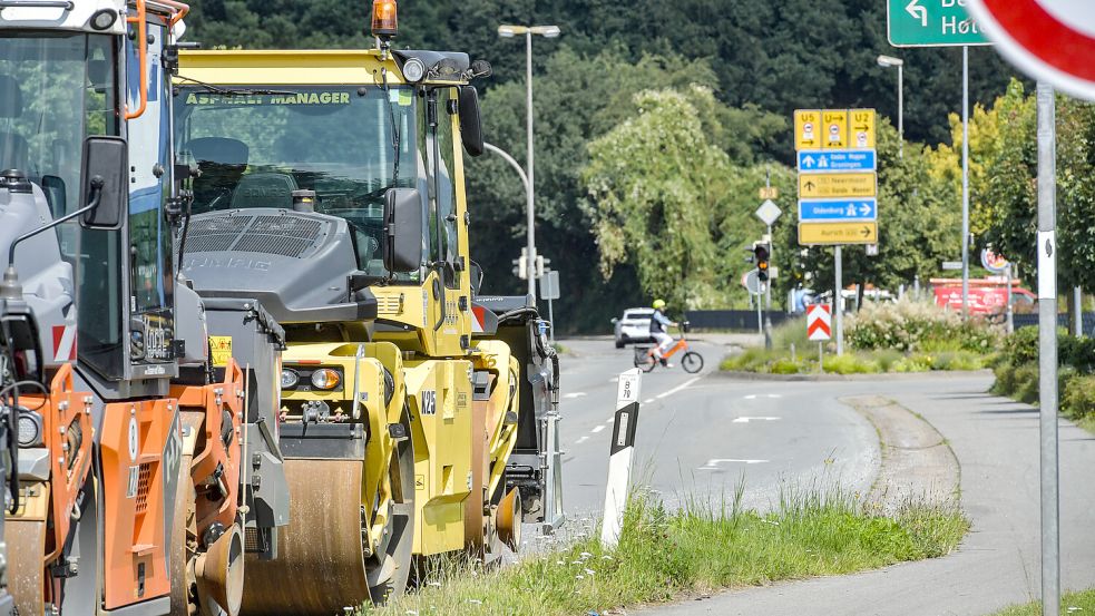 Im nächsten Bauabschnitt wird zwischen der Saarstraße und der Spierkreuzung (im Hintergrund) gearbeitet. Foto: Ortgies