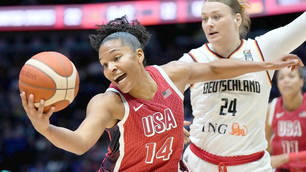 Alyssa Thomas und die US-Frauen sind Topfavorit auf Gold. Foto: Alastair Grant/AP