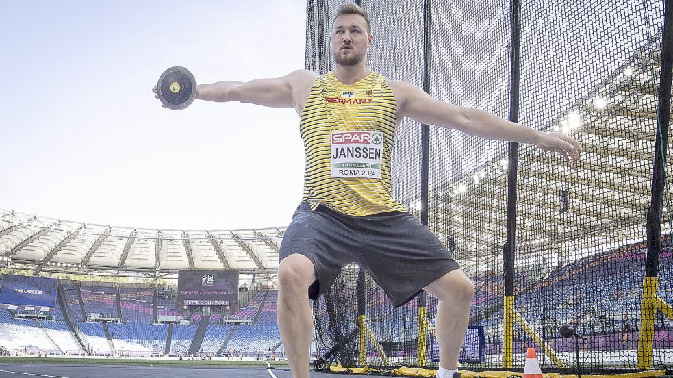 Bei der Europameisterschaft Anfang Juni in Rom schleuderte Henrik Janssen den Diskus auf 65,48 Meter. Damit wurde er Fünfter. Foto: Imago