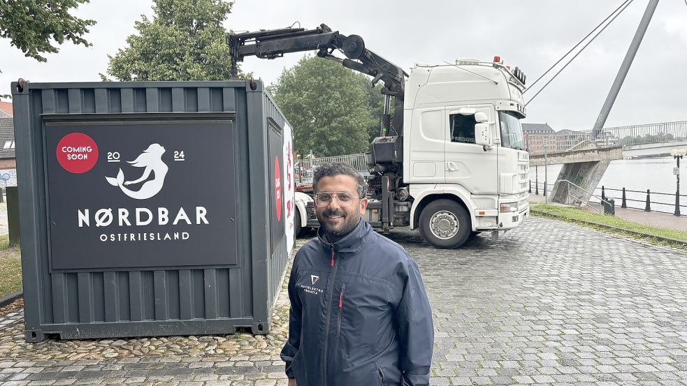 Jalmaz Acar eröffnet in der kommenden Woche die neue Nørdbar am Hafen. Foto: Bothe