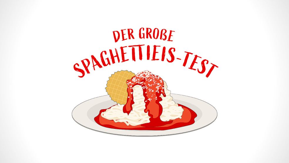 Wo gibt es das beste Spaghettieis? Schickt uns eure heißen Tipps! Grafik: Menninga