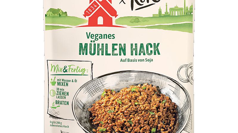 „Veganes Mühlen Hack Mix und Fertig“ wird zurückgerufen. Abbildung kann abweichen.