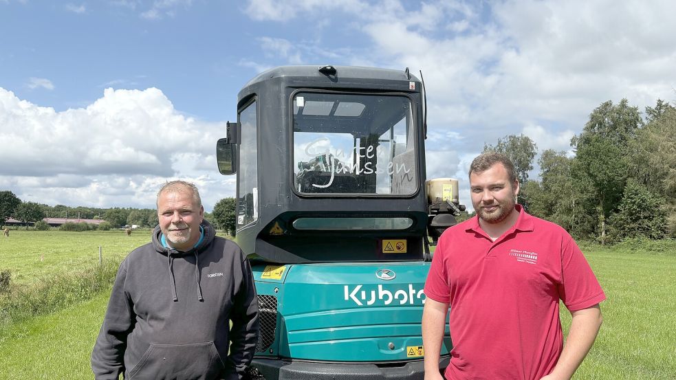 Torsten Engels (links), Mathis Thomßen (rechts) und 35 weitere Mitglieder des Pullingteams Wittensand haben einiges für die Zuschauer und Teilnehmer geplant. Foto: Spindler