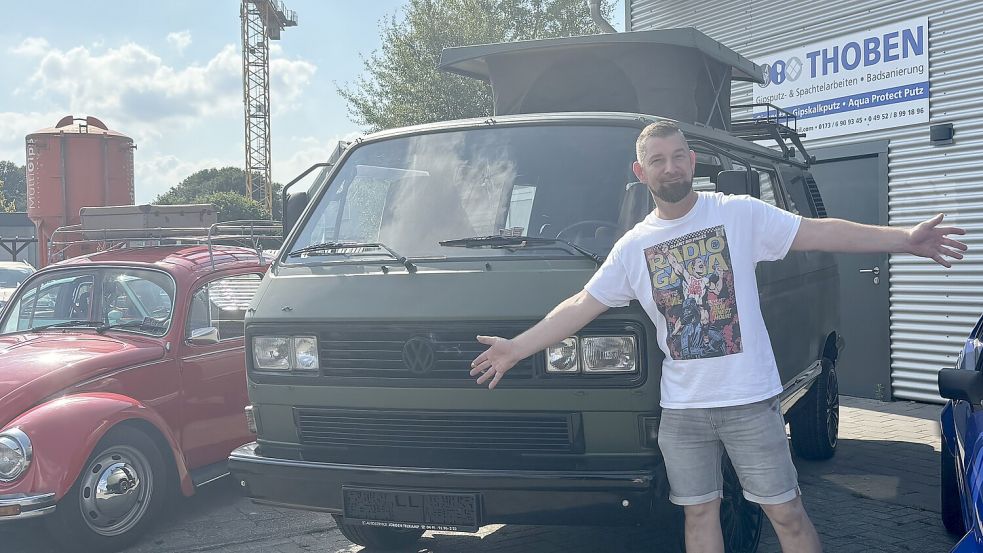 Dennis Thobens besitzt einen VW Käfer, einen VW T3 Syncro und einen VW Scirocco 1. An den drei Autos hat er fast alles selbst gemacht. Fotos: Spindler