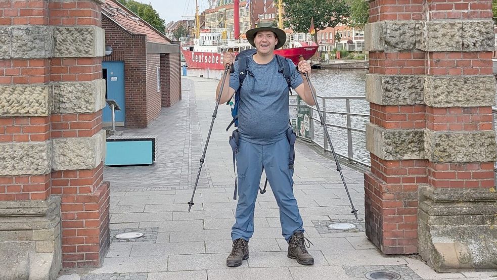 Jan Kleen lief in vier Etappen von Bad Zwischenahn bis nach Norden. Fotos: Privat