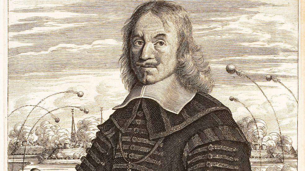 Bischof Christoph Bernhard von Galen bekam von den Niederländern den Spitznamen „Bommen-Berend“ verpasst: „Bomben-Bernd“. Der undatierte Kupferstich stammt etwa aus dem Jahr 1675.