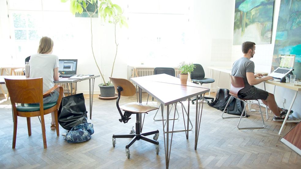 Arbeiten im Coworking-Space: Der Startup-Verband fordert Verbesserungen für die Branche (Archivfoto). Foto: Jörg Carstensen/dpa