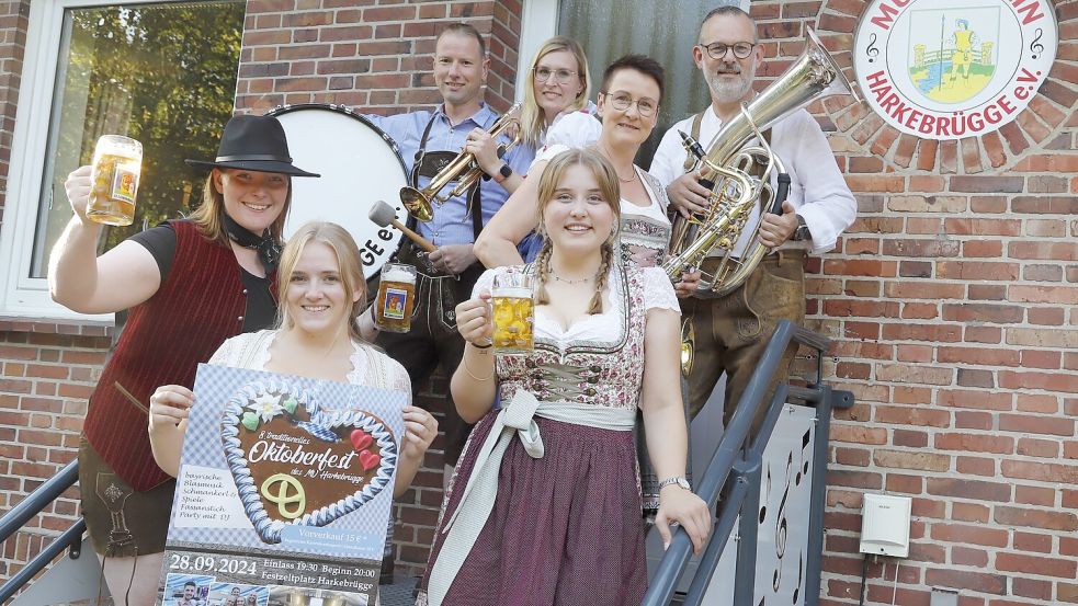 Auf das bevorstehende Oktoberfest freuen sich die Musiker des Musikvereins Harkebrügge. Bild:C. Passmann