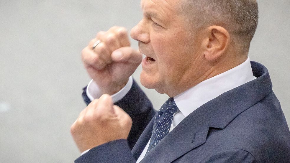 Bei der Generaldebatte war der sonst so leise Olaf Scholz (SPD) ungewöhnlich laut. Foto: Michael Kappeler/dpa