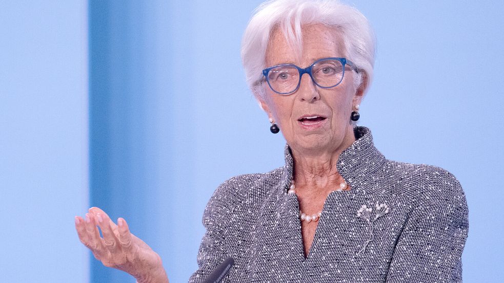 EZB-Chefin Christine Lagarde hält an der Zinswende fest – ein zarter Hoffnungsschimmer für die Wirtschaft. Foto: dpa/Boris Roessler