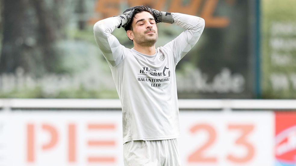 An Germania-Keeper Anwar Al Murad lag es nicht, dass die Leeraner ihr Heimspiel verloren. Er zeigte eine gute Leistung. Foto: Doden/Emden