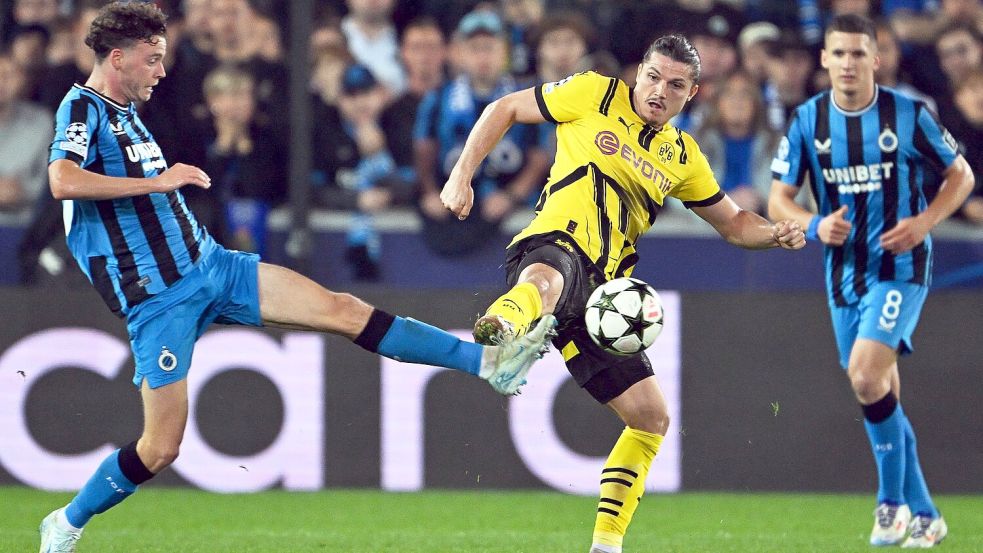 Marcel Sabitzer ist unzufrieden mit seiner Position bei Borussia Dortmund Foto: Federico Gambarini/dpa