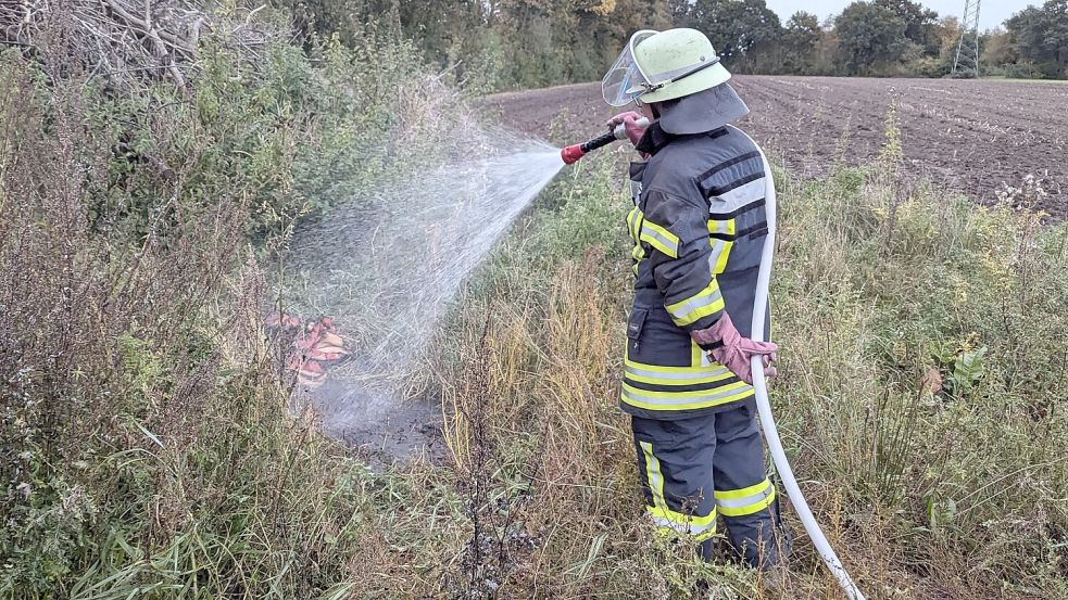 Zu einem kleineren Flächenbrand in Steenfelde mussten die Feuerwehren ausrücken. Foto: Bruns/Feuerwehr