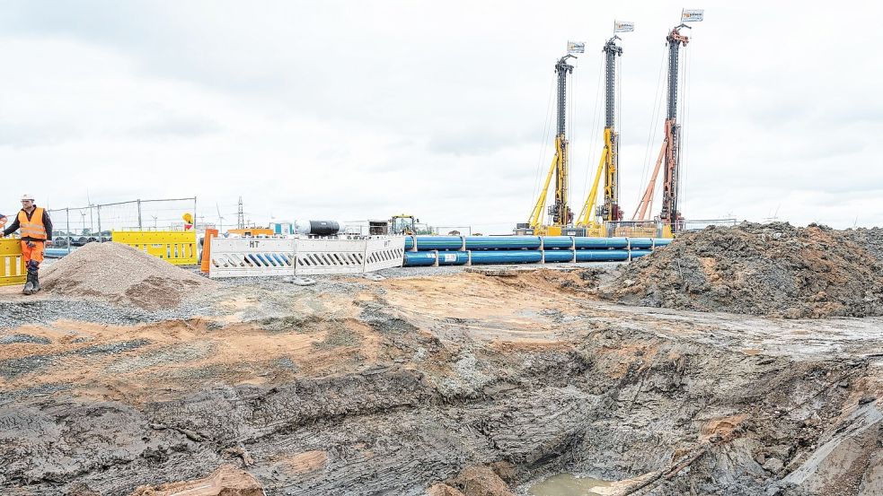 Der Bau der Northvolt-Batteriefabrik in Schleswig-Holstein ist bereits gestartet. Foto: Michael Ruff