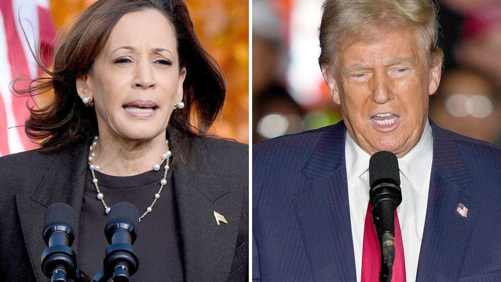 Das Rennen zwischen Kamala Harris und Donald Trump ist laut Umfragen völlig offen. Foto: Uncredited/AP