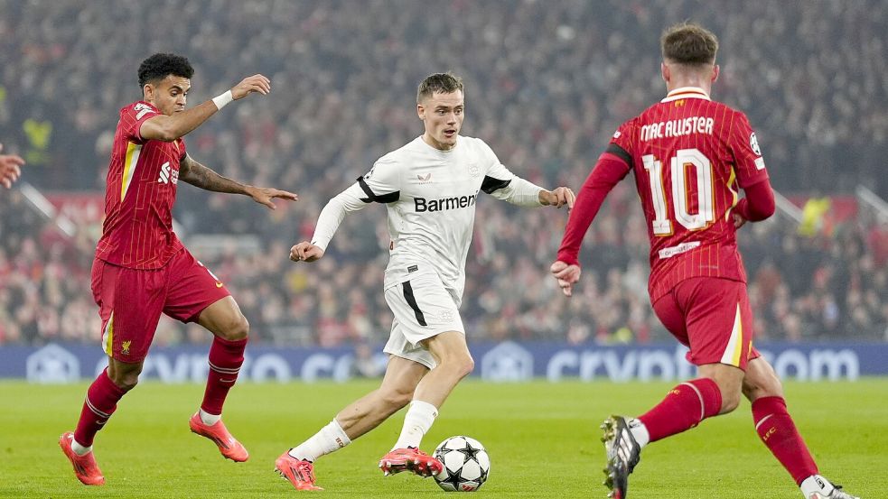 Der FC Liverpool und Bayer Leverkusen lieferten sich ein enges Spiel Foto: Peter Byrne/PA Wire/dpa