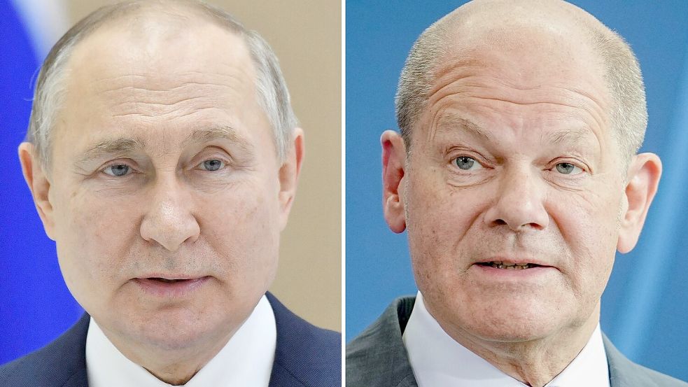 Kremlchef Wladimir Putin hat immer wieder erklärt, offen zu sein für einen Dialog auch mit Kanzler Olaf Scholz. (Archivbild) Foto: ---Kay Nietfeld/dpa/AP/sputnik/dpa